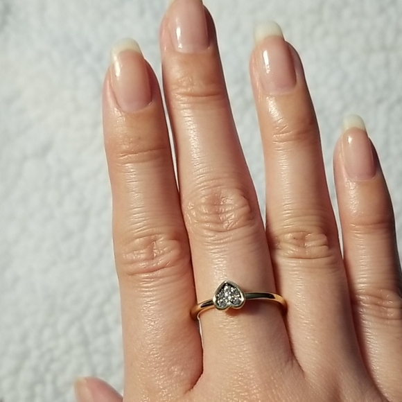 Ariella Collection Pavé Heart Silver Adjustable Ring One-Size NWT - Picture 3 of 8